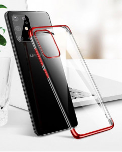 Прозрачен силиконов гръб с цветен кант Clear Color - Samsung Galaxy A72 син - Img 11
