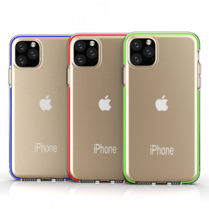 Прозрачен силиконов гръб с цветен кант Spring - iPhone 11 Pro розов - Img 4
