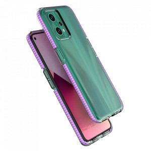 Прозрачен силиконов гръб с цветен кант Spring - Realme 9 5G / 9 Pro светлорозов - Img 3
