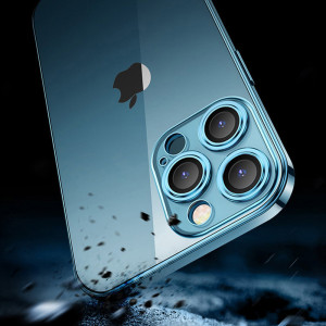 Прозрачен силиконов гръб JOYROOM Chery Mirror с цветна рамка - iPhone 13 Pro (JR-BP908) сребрист - Img 9
