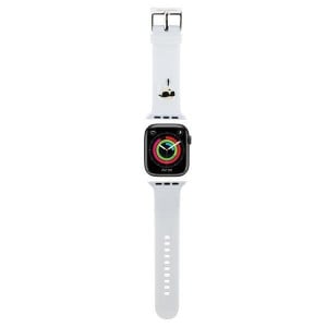 Силиконова каишка Karl lagerfeld 3D Rubber Karl Head strap - Apple Watch 41mm Series 9 / 41mm Series 8 / 41mm Series 7 / 40mm Series 6 / 40mm SE / 40mm Series 5 / 40mm Series 4 / 38mm Series 3 / 38mm Series 2 / 38mm (1st gen) бял - Img 1