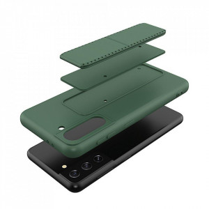 Силиконов гръб със стойка WOZINSKY Kickstand - Samsung Galaxy S21+ 5G светлосин - Img 3
