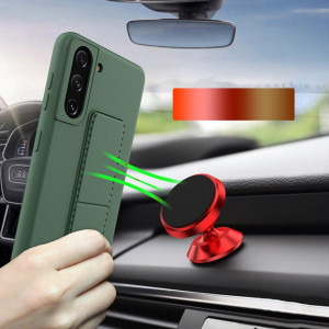 Силиконов гръб със стойка WOZINSKY Kickstand - Samsung Galaxy S21+ 5G розов - Img 2