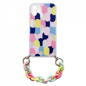 Силиконов гръб с верига Color Chain - iPhone 13 дизайн 1 - Img 1