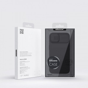 Силиконов гръб с подвижно покритие за камерата NILLKIN CamShield Silky Silicone - iPhone 14 Plus среднощно синьо - Img 5