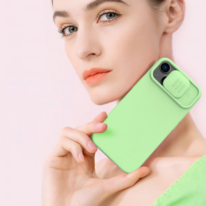 Силиконов гръб с подвижно покритие за камерата NILLKIN CamShield Silky Silicone - iPhone 14 Plus среднощно синьо - Img 11