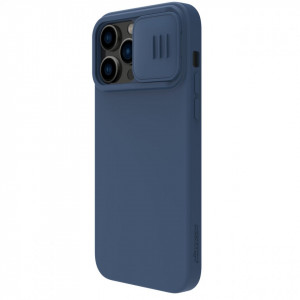 Силиконов гръб с подвижно покритие за камерата NILLKIN CamShield MagSafe - iPhone 14 Pro Max син - Img 3