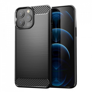 Силиконов гръб Carbon - iPhone 13 Pro Max черен - Img 1