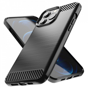 Силиконов гръб Carbon - iPhone 13 Pro Max черен - Img 2