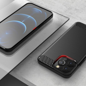 Силиконов гръб Carbon - iPhone 13 Pro Max черен - Img 6