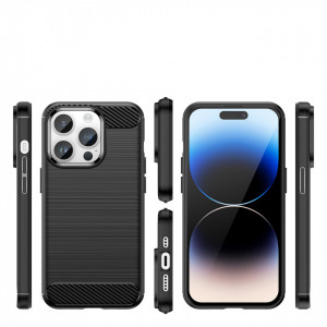 Силиконов гръб Carbon - iPhone 14 Pro черен - Img 2