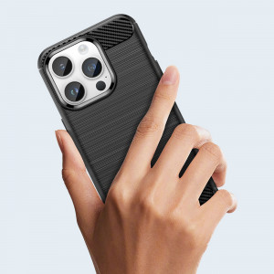 Силиконов гръб Carbon - iPhone 14 Pro Max син - Img 13