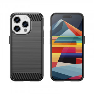 Силиконов гръб Carbon - iPhone 15 Pro черен - Img 6
