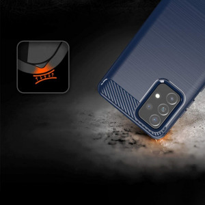 Силиконов гръб Carbon - Samsung Galaxy A72 син - Img 5