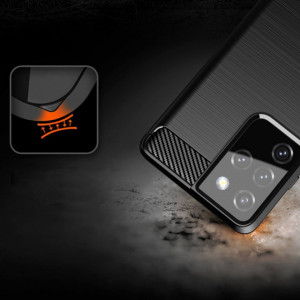 Силиконов гръб Carbon - Samsung Galaxy S21 Ultra 5G син - Img 7