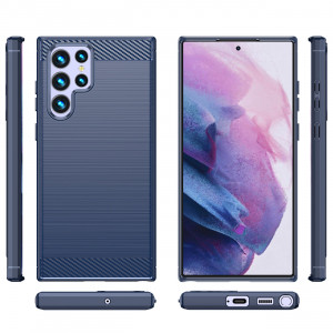 Силиконов гръб Carbon - Samsung Galaxy S23 Ultra син - Img 2