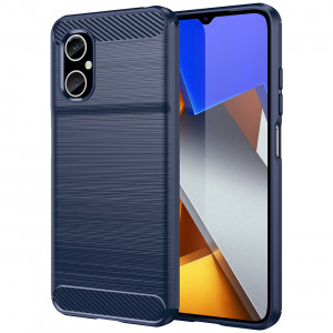 Силиконов гръб Carbon - Xiaomi Note 11E / Poco M4 5G / Redmi 10 5G син - Img 1