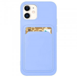 Силиконов гръб Card с портфейл за документи - Samsung Galaxy A72 лилав - Img 1