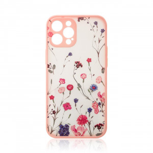 Силиконов гръб Design - iPhone 12 Pro Max розови цветя - Img 1