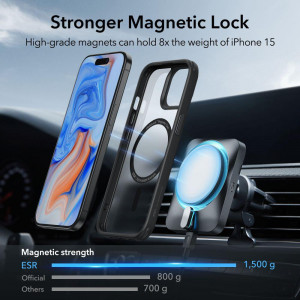 Силиконов гръб ESR Classic Hybrid Halolock MagSafe - iPhone 15 черен мат - Img 8