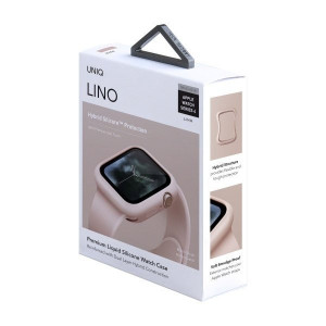 Силиконов калъф за корпус UNIQ Lino - Apple Watch 44mm Series 5 / 44mm Series 4 пудра - Img 5