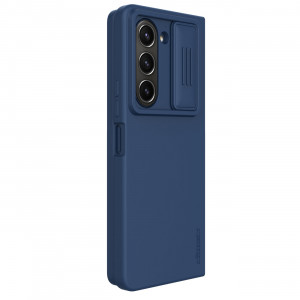 Силиконов калъф с подвижно покритие за камерата NILLKIN CamShield Silky Silicone - Samsung Galaxy Z Fold5 тъмносин - Img 5