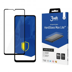 Стъклен протектор с пълно покритие 3mk Hard Glass Max Lite - Xiaomi Redmi 13C / Poco C65 с черна рамка