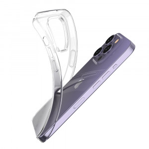 Тънък силиконов гръб 0.5mm - iPhone 15 Pro прозрачен - Img 3