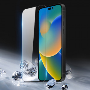 10D закален стъклен протектор с пълно покритие DUX DUCIS съвместим с гръб - iPhone 14 Pro Max с черна рамка - Img 4