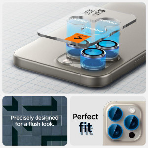 2 бр. протектор за камера SPIGEN Optik TR Ez Fit - iPhone 14 Pro / Pro Max / 15 Pro / Pro Max natural titanium - Img 9