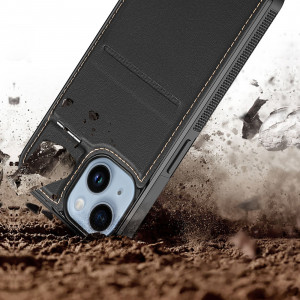 3 в 1 гръб със стойка и слот за карти Dux Ducis Rafi MagSafe със система против кражба - iPhone 14 Plus черен - Img 13