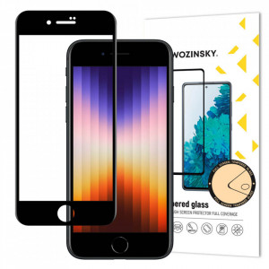 5D Full Glue закален стъклен протектор с пълно покритие WOZINSKY съвместим с гръб - iPhone 6 / 6s / 7 / 8 / SE (2nd gen) / SE (3rd gen) с черна рамка - Img 1