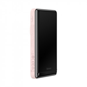 BASEUS Magnetic Bracket с безжично зареждане бързо зареждане Външна батерия 10000mAh 20W розов (c BASEUS Xiaobai series бързо зареждане кабел Type-C към Type-C 60W(20V / 3A) 50cm бяла) Overseas Edition - Img 6