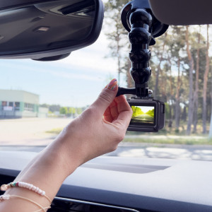 GoPro mount with suction cup - GoPro, DJI, Insta360°, SJCam, Eken sports cameras + smartphone adapter (GoPro car suction cup) черен - Img 9