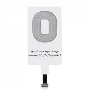 Lightning адаптер за безжично зареждане CHOETECH Qi (WP-IP) бяло - Img 1