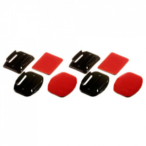 Set of flat and rounded mounting bases - GoPro, DJI Osmo Action, EKEN, SJCam, Insta360° sports cameras with 3M tapes - 2 pieces - Img 3