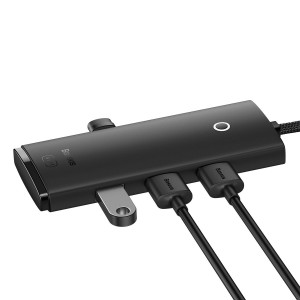 USB хъб BASEUS Lite Series USB Type A към 4x USB Type A 3.0 5Gb / s (WKQX030101) черен - Img 4