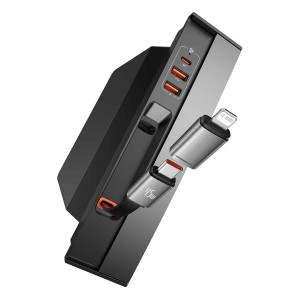 USB хъб BASEUS T-Space Series за Tesla Model 3 / Y с вграден кабел 45W USB Type C черен - Img 4
