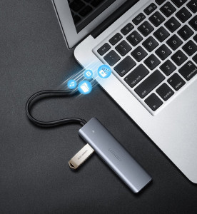 USB хъб UGREEN USB Type C към 4x USB Type A 3.2 Gen.1 и USB Type C Power Delivery (CM219 70336) сив - Img 12