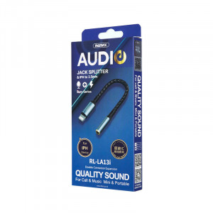 Адаптер за слушалки REMAX Sury Series Lightning към мини жак 3.5mm 13cm (RL-LA13i) графит - Img 3
