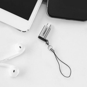 Адаптер UGREEN Micro USB към USB Type C с отвор за ключодържател (50590) сив - Img 8