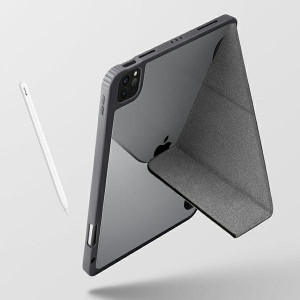 Антибактериален калъф тип книга с място за стилус UNIQ Moven - iPad Pro 12.9" (5th gen 2021) / Pro 12.9" (6th gen 2022) charcoal gray - Img 6