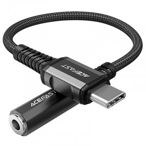 Аудио кабел ACEFAST USB Type C към жак 3.5mm (женско) 0.18m DAC черен (C1-07) черен - Img 1
