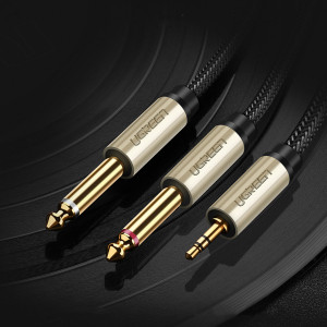 Аудио кабел UGREEN жак 3.5mm към 2x жак 6.35mm 1m сив (AV126) - Img 2