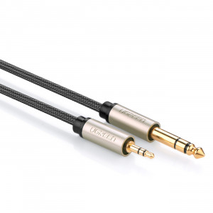 Аудио кабел UGREEN TRS жак 3.5mm към жак 6.35mm 2m сив - Img 1