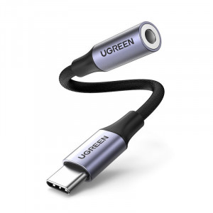 Аудио кабел UGREEN USB Type C (мъжко) към жак 3.5mm (женско) 0.1m черен (AV161 50631) - Img 2