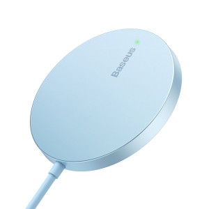 Безжично MagSafe зарядно BASEUS Simple Mini3 Qi 15W синьо - Img 7