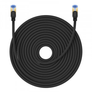 Бърз интернет кабел с оплетка BASEUS RJ45 cat.7 10Gb/s 25m черен - Img 1