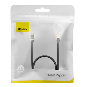 Бърз интернет кабел BASEUS cat.7 RJ45 10Gb/s 0.5m черен (WKJS010001) - Img 5