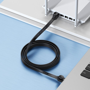 Бърз плосък интернет кабел BASEUS high Speed Six types of RJ45 Gigabit 15m черен - Img 10